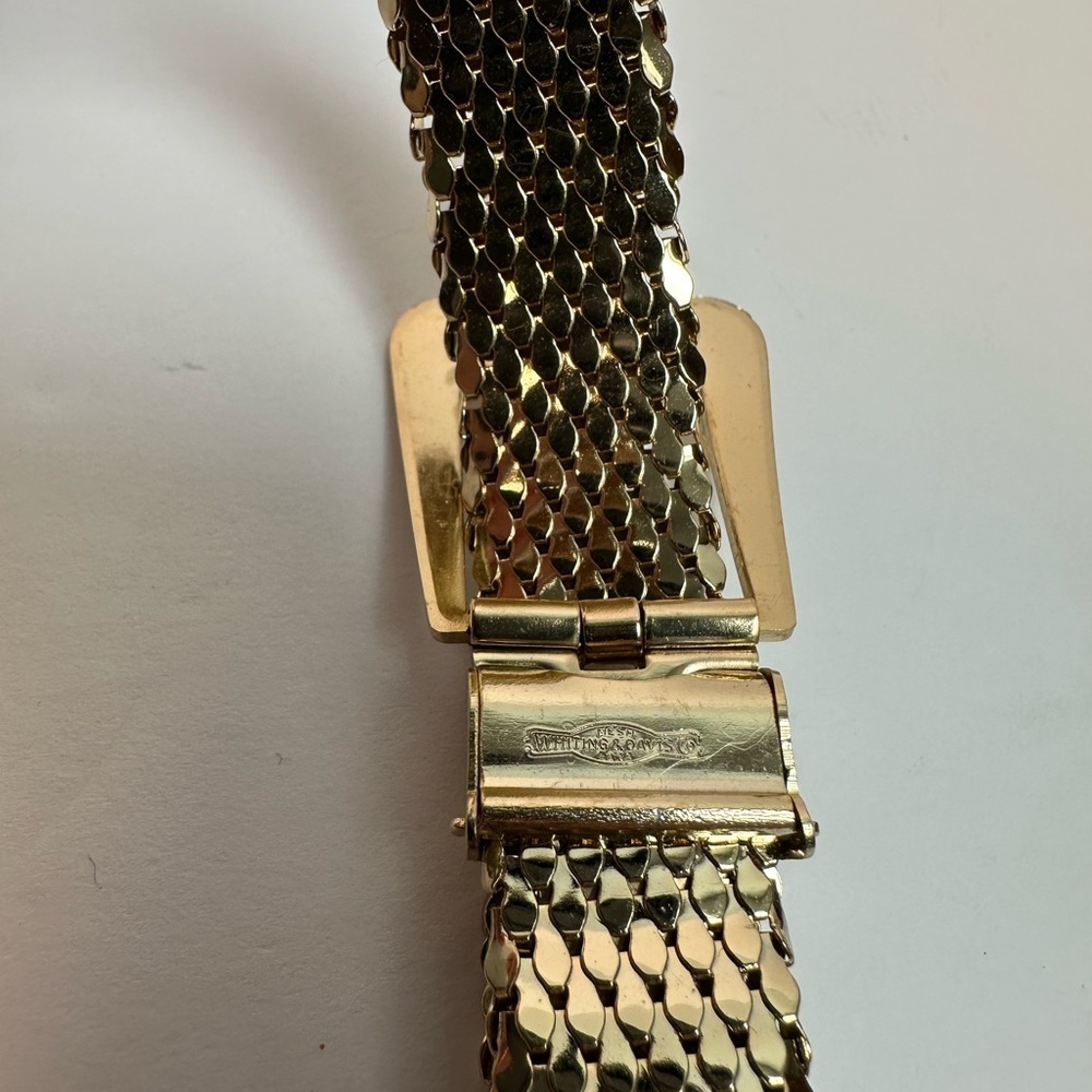 Whiting & Davis Shimmering Gold Mesh Belt - Picture 4 of 7